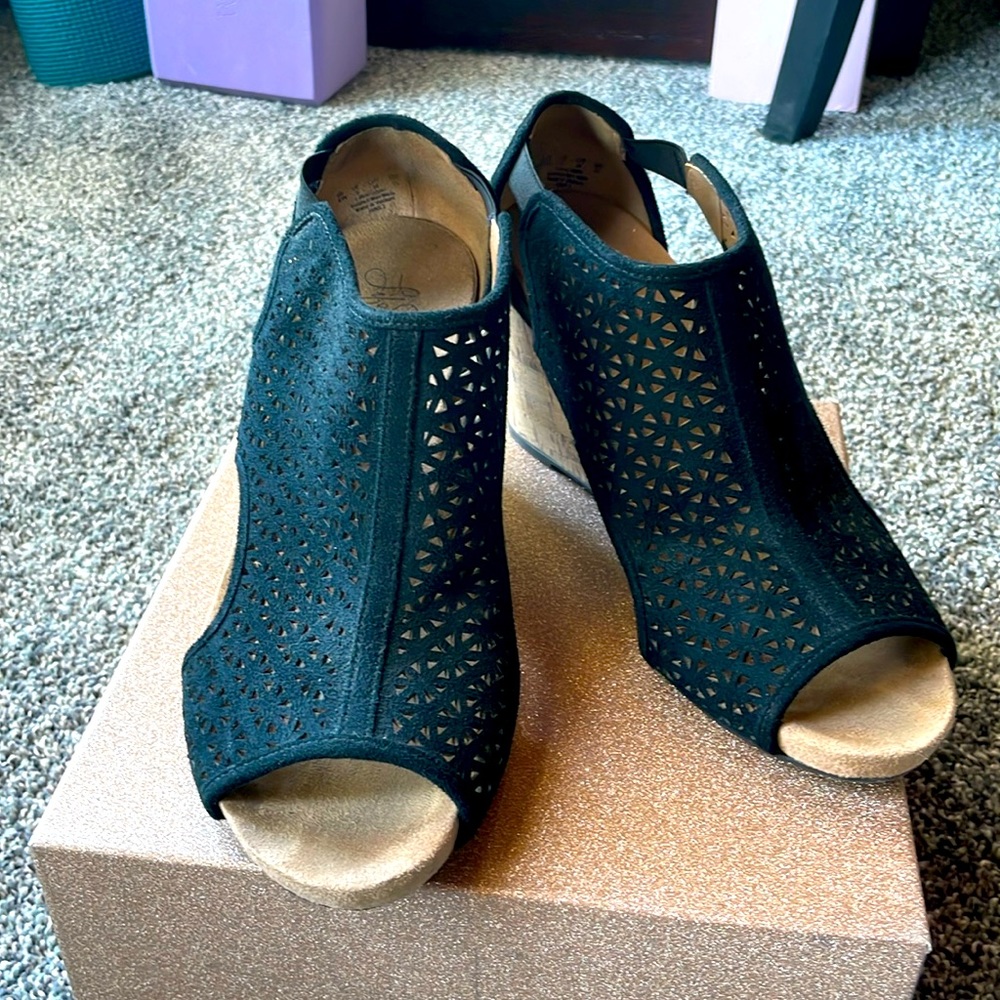 LifeStride (Soft System) Black Wedges